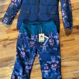 Burton Dress Blue Turquoise Pink Waterproof Ski Snowboard Jacket and Pants Small